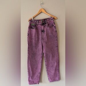 EMPYRE Purple Distressed Wash Wide Leg Relaxed Loose Fit Tori Jeans Size 4 NWT